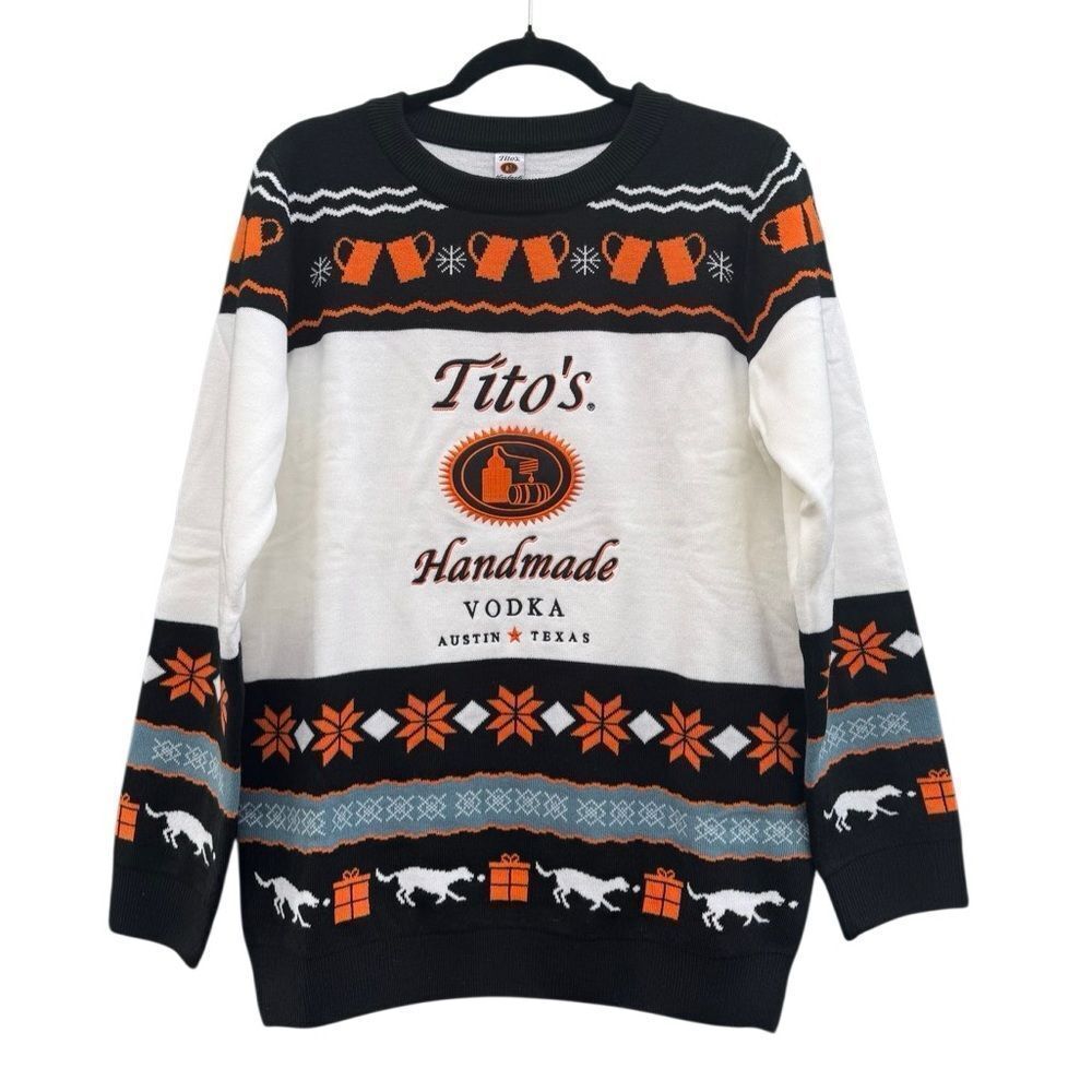 Tito's Handmade Vodka Ugly Christmas Sweater Size Medium